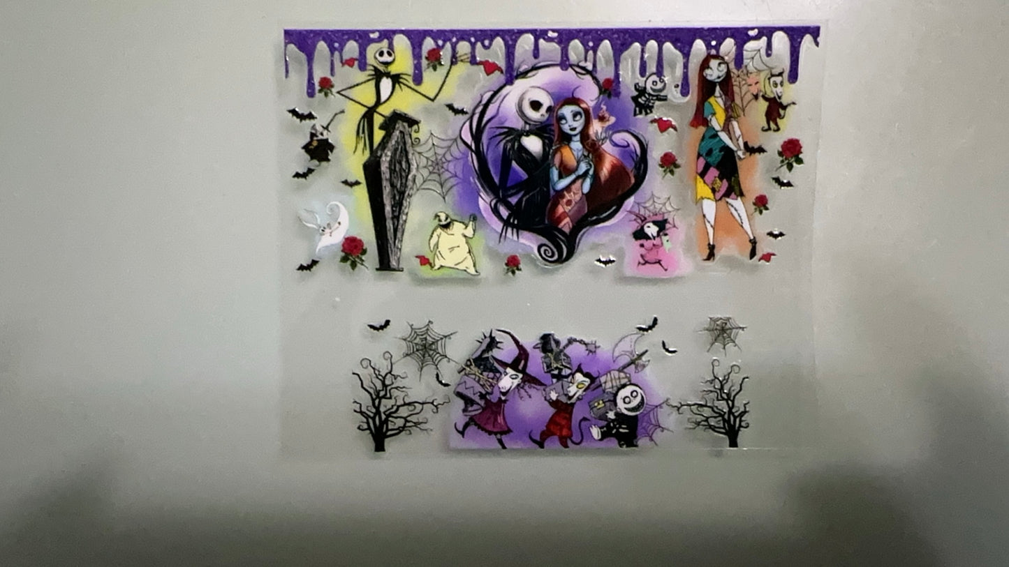 jack & sally w purple drip mini keychain wrap