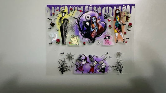 jack & sally w purple drip mini keychain wrap