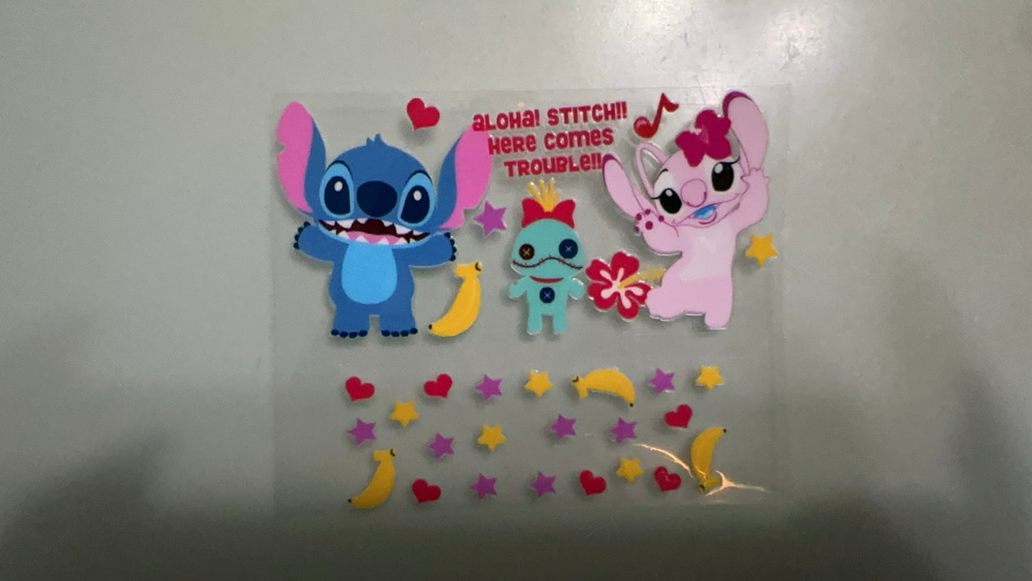 stitch, angel & scrump mini keychain wrap
