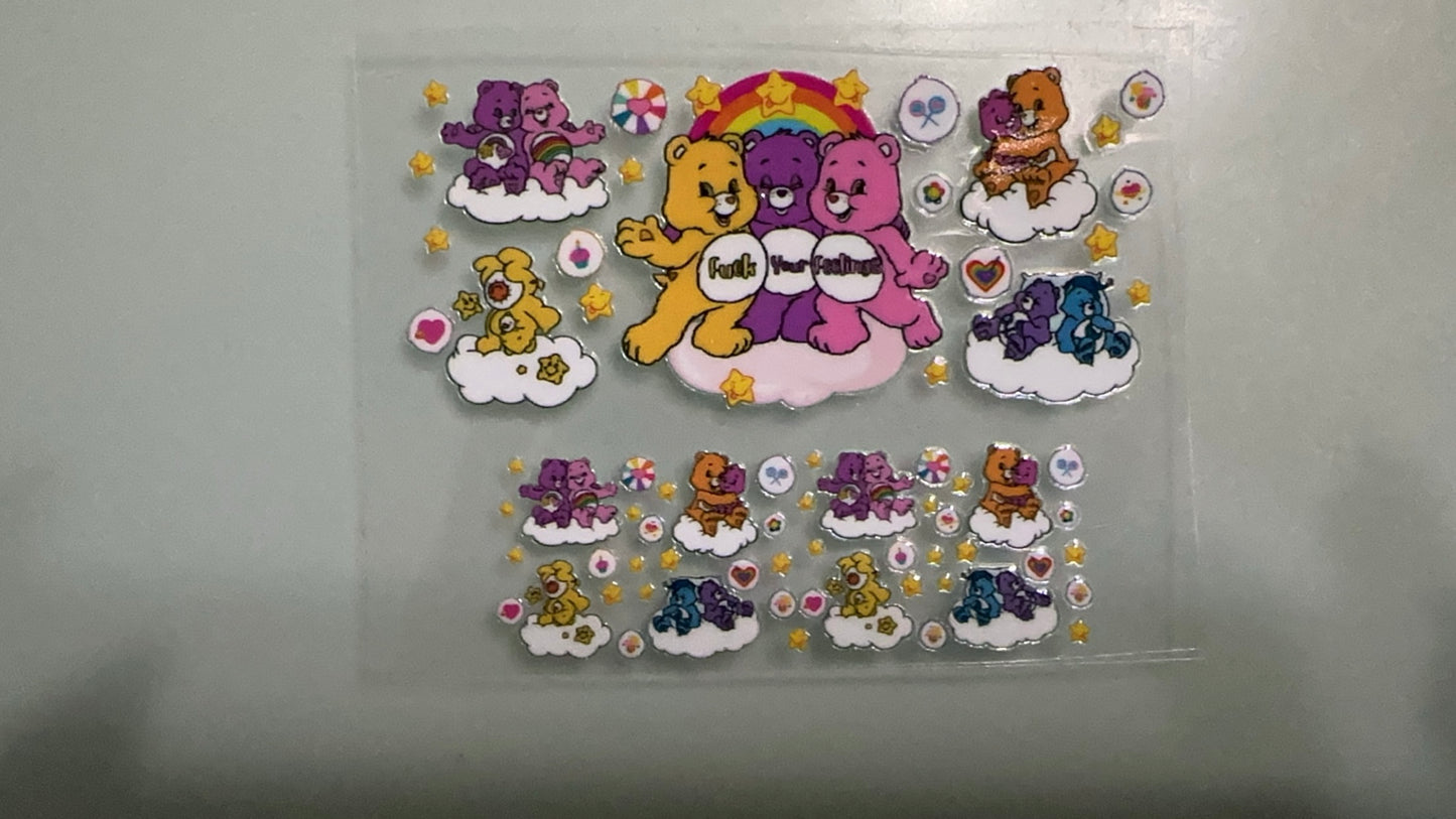 swear bear fuck your feelings mini keychain wrap