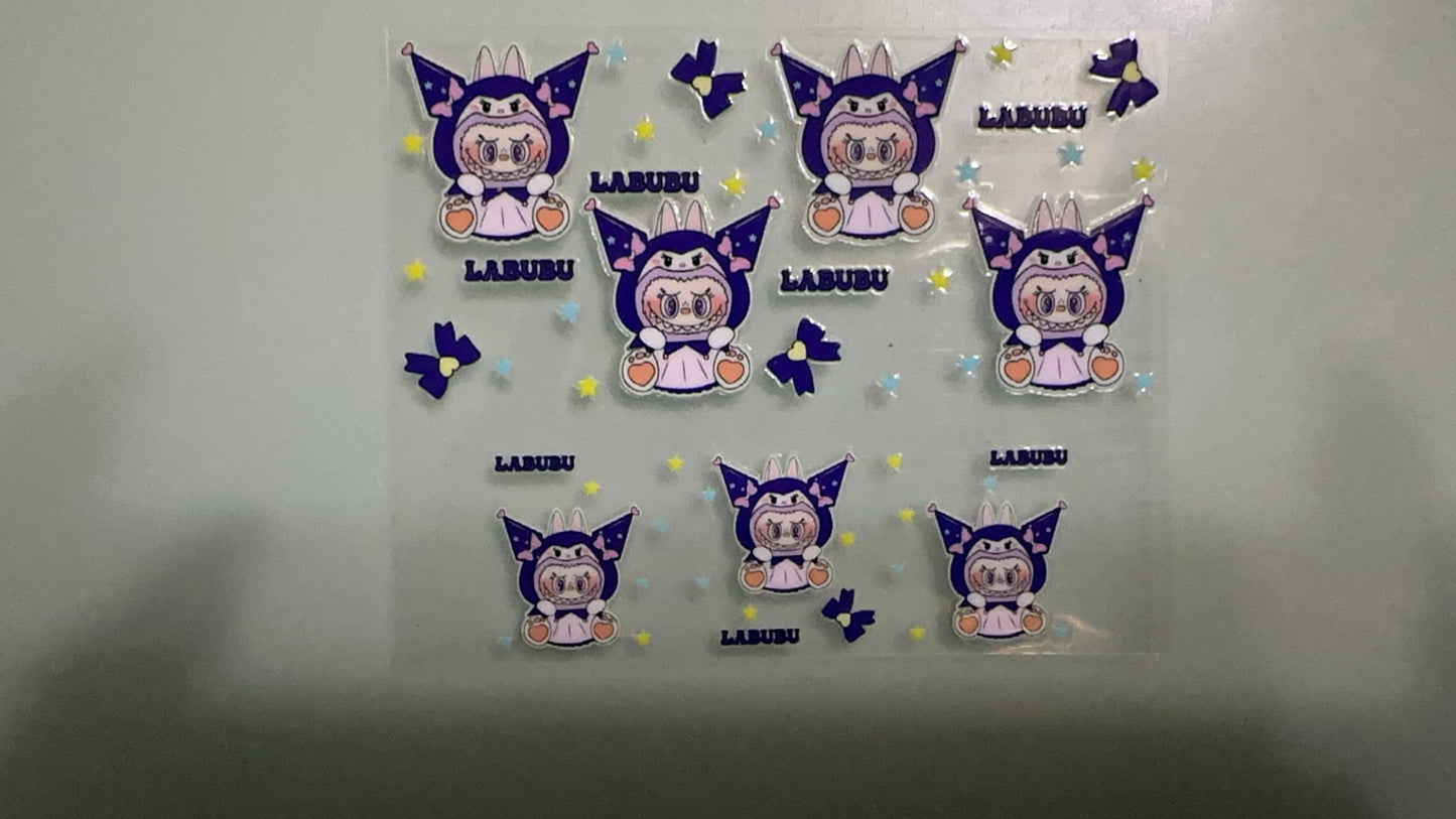 labubu w bows & stars mini keychain wrap