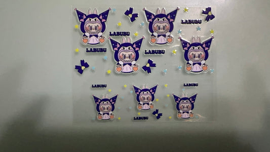 labubu w bows & stars mini keychain wrap