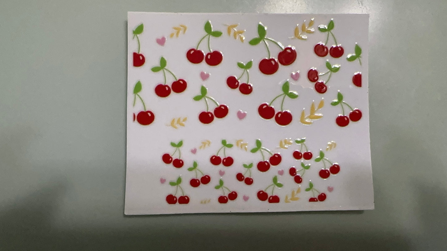 cherries & hearts mini keychain wrap