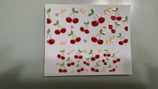 cherries & hearts mini keychain wrap