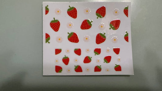 strawberries & daisies mini keychain wrap
