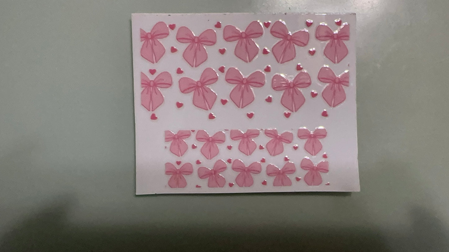 pink bows & hearts mini keychain wrap